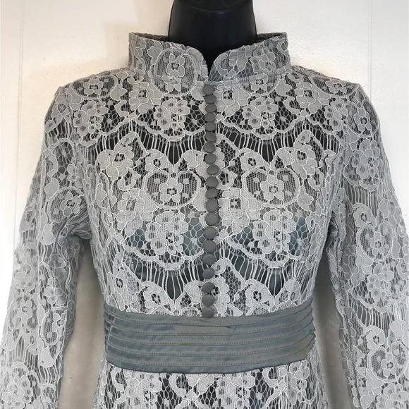 NWT Metisu Gray Lace Dress S - Picture 3 of 5
